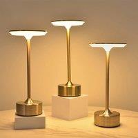 Aluminum Alloy LED Night Light Infinitely Dimmable Decorative Lamp Retro Portable Touch Desk Lamp for Gift Camping Home Decor