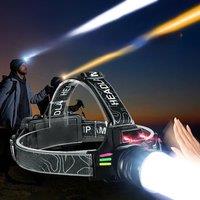 2025 2*500W Ultra Powerful Headlamp 18650 USB Rechargeable LED Headlamp Long Range Outdoor Fishing