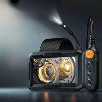 Industrial Endoscope Camera 5.0 " Big Screen 8.5mm Inspection Borescope Hard Cable with 8 led Light for Car Repair Video Record