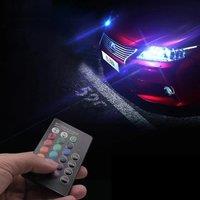 2x T10 Waterproof W5w 501 Car Wedge Side Light Bulb-6SMD 5050 RGB 7 Color LED Remote Control (NO