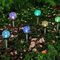 LED Garden Solar Light Landscape and Pathway Lights Cracked Glass Ball Solar Lights Outdoor Yard Decoration Light for Gardens