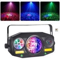 Stage Dj Party Light 4IN1 Effect Magic Ball Water Wave Strobe Light LED Pattern Lights DMX Control Lazer Light Projector For Bar