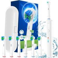 Electric Toothbrush, 6 Brush Heads & Travel Case, 3 Modes Rechargeable Electric Toothbrushes, Oral B