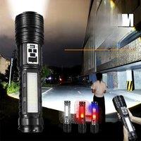 2025 Most Powerful LED Flashlight Strong Light 2*500W High Power Tactical Torch Rechargeable Light