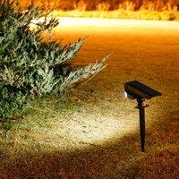 10 LEDs Solar Spotlight Outdoor, 180 Adjustable Waterproof & Anti - aging Ground/Wall Mount, for Garden Yard Landscape Lighting