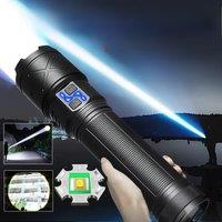 2025 New Super Bright LED Flashlight Rechargeable Zoom Torch Long Range 8000M Tactical Torch Light