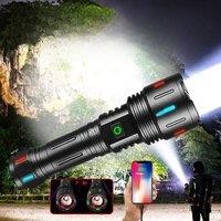 1000000LM Super Bright 800W LED Flashlight 3500M Rechargeable Zoom Torch Outdoor Work Light Camping
