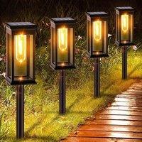 2Pack Solar Outdoor Lights IP65 Waterproof Lawn Lamp LED Landscape Path Lighting for Yard Patio Pathway Walkway Driveway Decor