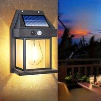 Solar Tungsten Lamp With Motion Sensor, Outdoor Intelligent Wall Lamp, 3 Lighting Modes, Waterproof Courtyard Decoration Lamp