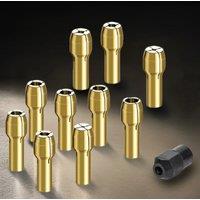 10pcs Copper Collet Set for Rotary Tool | 0.53.2mm 4-Petal Collet with Locking Nut Dremel Compatible Grinding Tool