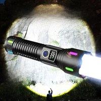 300000LM 300W Powerful Flashlight High Power Rechargeable LED Flashlights Long Range 2000m Spotlight