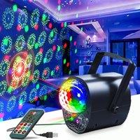 Party Lights Disco Ball Lights 2 in 1 Dj Disco Lights Stage Lights Sound Activated Strobe Lights Christmas Wedding Home Decorati