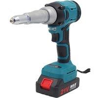21v Rechargeable Rivet Gun Fully Automatic Riveting Lithium Battery Stainless Steel Industrial-Grade Rivet Gun For Home Portable