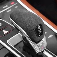 Alcantara Suede Auto Parts Shift Knob Gear Stick Cover Handle Protector Car Accessories Trim For Porsche Panamera 2017-2023
