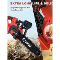 12 Inch OUTIGO Cordless Electric Chainsaw, 2*4500mAh Battery, Brushless Powerful Chainsaw for Woodworking Garden Pruning