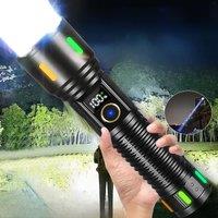 1500000LM Most Powerful Flashlight 500W LED Rechargeable Lamp Long Range Tactical Lantern Strong