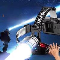 1000000LM Powerful Headlamp 800W Sensor Head Flashlight Long Range Headlight 18650 Rechargeable Head
