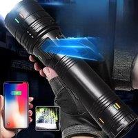 Super High Power LED Flashlight 10000000LM Rechargeable Torch Light For Outdoor Fishing Camping
