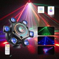 KEMAX Mini Beam 100W LED Mobile Head RGBW 6Arm Strobe Disco Party Light DMX DJ Accessories Nightclub Robot Stage Effect Light