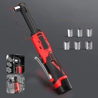 Extra Long 18V Electric Ratchet Cordless 90 Degree Right Angle Torque Lithium-Ion Auto Ratchet