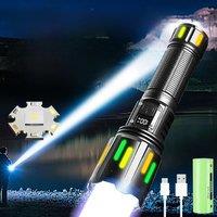 2025 High Power Flashlights Rechargeable LED Flashlight Tactical Torch Zoom Ultra Powerful Torch