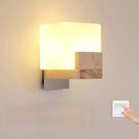 Dimmable LED Wooden Wall Lamp 20W, Modern Wall Lamp 3000K-6500K 3 Colour Temperatures for Living Room Bedroom Hallway Staircase