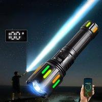 5000mah Big Battery Super Powerful Flashlights Portable Torch Outdoor Tactical Lantern Camping