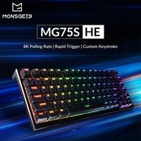 Akko MonsGeek MG75S HE Magnetic Switch Keyboards Rapid Trigger Gaming Keyboard Black Shine-through Keycaps RGB 8kHz Polling Rate