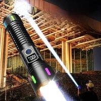Portable Strong Light LED Flashlight High Power 500W Led Torch Rechargeable 18650 Lamp Long Shot 3km