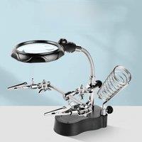 Magnifying glass repair circuit board mobile phone with lamp led stand desktop HD welding table lamp table