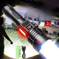 Super Bright White Laser Torch 800W High Power Flashlight Rechargeable Waterproof Hand Light