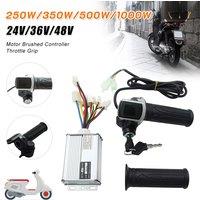 Electric Bike Bicycle Scooter Accessories Motor Brushed Controller & Throttle Twist Grip 24V 36V 48V 250W 350W 500W