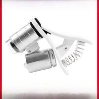 60x Mobile phone magnifier with light led High power HD Mini Pore portable jewelry identification with mobile phone clip