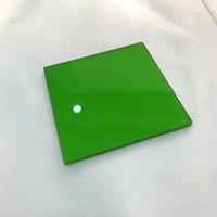 Factory Custom Square Shape 50x50x2mm Green Light Pass Optical Color Filter Glass LB17