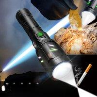 1000000LM Ultra-High Powerful Flashlight Battery Display RechargeableTactical Torch Ignitable Hand