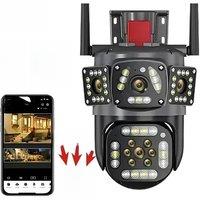 12MP 6K HD WiFi IP Camera Free 256G card gift Three Screens PTZ Outdoor Tracking CCTV Surveillance Cam Smart Security Protection