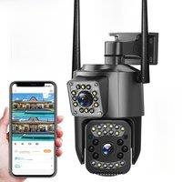 4K 8MP Dual Lens WiFi IP Camera Free 256GB memory card gift Night Vision Ai Human Detect PTZ Outdoor Video Security Protection