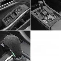 For Mazda Axela 2020-2025 Gear Lever Cover Central Control Panel Frame Lift Window Panel Kit Alcantara Suede Car Interiors Set