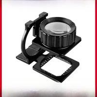 20x metal cloth mirror double mirror with scale reading magnifier cloth stamp calligraphy and painting observation