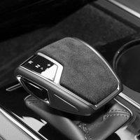 Alcantara Suede Leather Protector Gear Shift Knob Cover Lever Stick Head Car Accessories For Volkswagen LHD Touareg 2019-2024