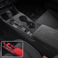 For Honda 11th Gen Civic 2022 2023 2024 2025 Alcantara Suede Overlay Panels on Armrest，Shift Knob Cover，Gear Panel Kit Interiors