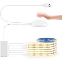 1/2/3/4/5/6 Pcs 5V USB 1/2/3M COB LED Strip Kit With Penetrating Wood Touch Dimmer Switch For Kitchen,Showcase,Cabinet Lighting