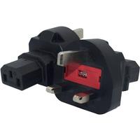 Black Fused UK 3 Prong male to IEC320 C13 female Power Adapter Plug British Standard AC Power Connector for HK Singapore Ireland