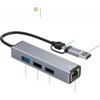 AIRSKY USB C Docking Sation to DP HDMI Adapter Hub for Huawei Samsung Mobile Phones Tablets PC