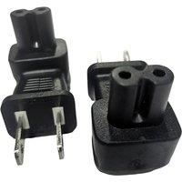 1PCS Black US CN JP 2 Prong to IEC 320 C7 Receptacle Right Angle American Japan to Figure 8 female Power Adapter Plug