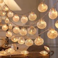 Seashell Starfish LED String Lights, 20 LEDs USB Powered Night Light, for Bedroom Party Camping Decor Create Coastal Ambiance