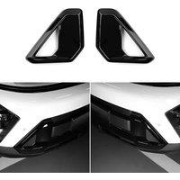 Gloss Black Front Bumper Cover Fog Light Frame Trim For Hyundai Kona 2024 2025 Exterior Styling