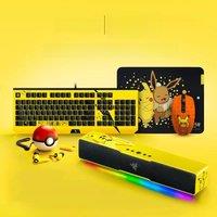 Razer Pokemon Edition Wireless Mouse Pikachu Wireless Headset Mouse Pad Gaming Soundbar 104 Key Wired Gaming Mechanical Keyboard