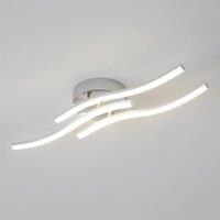 3 Built-in LED Boards LED Ceiling Light,18W Curved Elegant Modern Chrome Ceiling Lamp,Ceiling Lights Fixtures(Natural White )