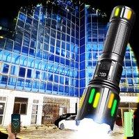 High Power 50000000LM Led Flashlight Rechargeable Strong Light Super Bright Lamp Military Tactical